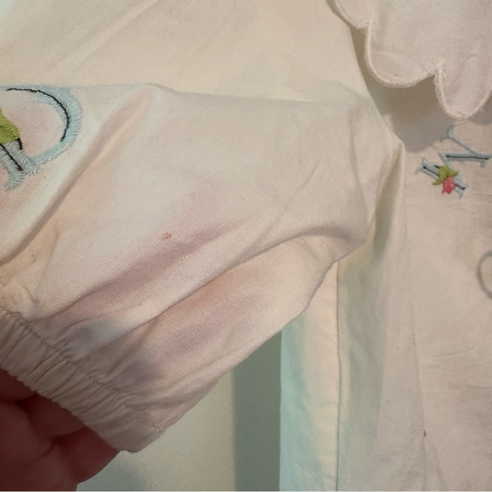 Damson Madder Maggie embroidered tie front scallop blouse - Picture 6 of 11